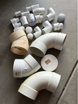 PVC Pipe Elbow Joiner and Cap Assortment Mostly New