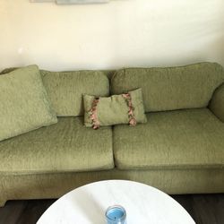 Beautiful Green Sofa W Ottoman 