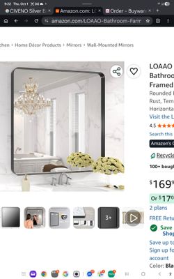 LOAAO Black Framed Bathroom Wall Mirror