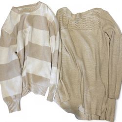 2 Small Tan Sweaters