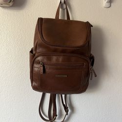 Mid Sized Leather Backpack