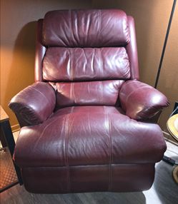 Burgundy Leather Rocker Recliner Chair