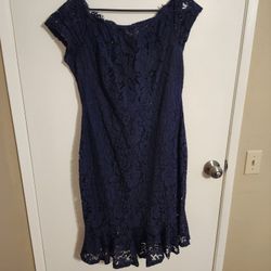 Navy blue sleeveless dress