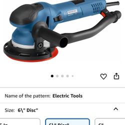 BOSCH GET75-6N - Electric orbital sander, polisher - 7.5 amps, wired, 6 inch disc size - Dual mode: Random orbit and turbo
