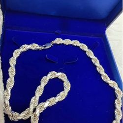 Rope chain 204 grams silver