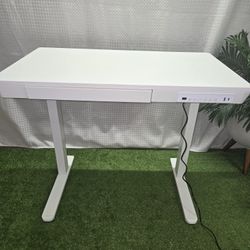 Standing Desk with Drawer, 35" x 20" Whole Piece Tabletop Electric Sit Stand Desk, Height Adjustable Desk with Storage, Escritorio