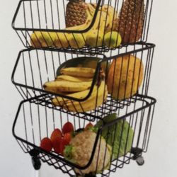 NEW.  XL Fruit& Vegetable Baskets with Wheels