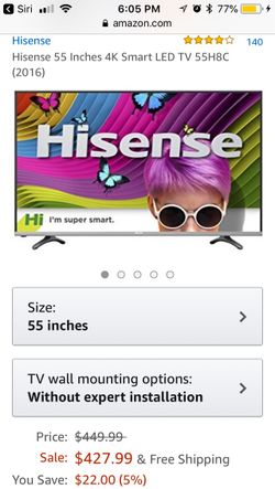 55in hisense smart tv