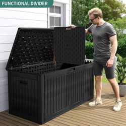 GIGANTIC DECK BOX 260 GALLONS WATERPROOF AND LOCKABLE BRAND NEW!!!