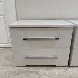 White Drawer Cabinets (2) Modern 