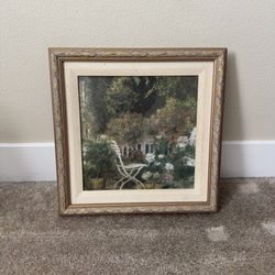 Vintage Framed Garden Landscape Print – Classic Wall Art