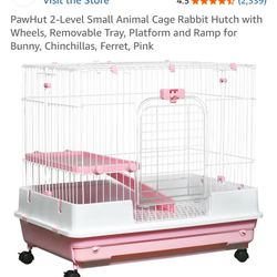 PawHut 2-Level Small Animal Cage With wheels