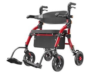@NEW@ Rollator Walkers for Seniors with Seat, 2-in-1 Walker Wheelchair Combo, Foldable Rolling Walker with Seat, Wheelchairs for Adults – 400 lbs Capa