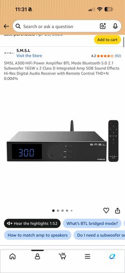 SMLS A300HiFi power amplifier