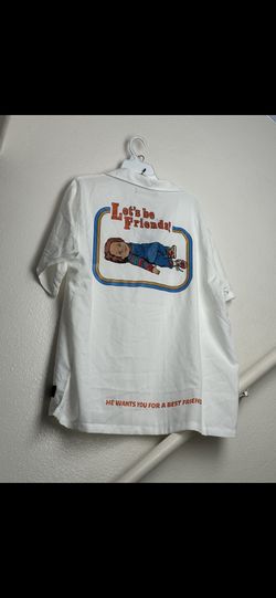 BRAND NEW Universal Studios Chucky Let's Be Friends Men's Button Up Shirt Size XL