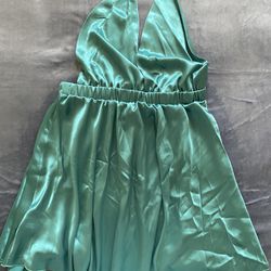 Emerald Green Satin Dress - Brand New