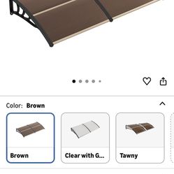 80" x 40" Window Awning with Rain Snow Sunlight UV Protection