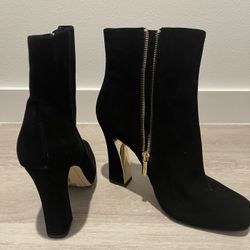 Karl Lagerfeld Black Suede Booties