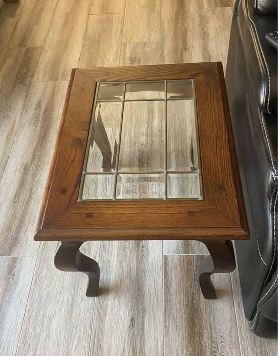 Pair of Matching Glass End Tables