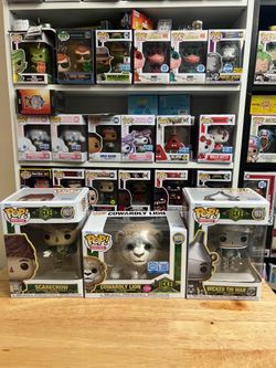 FLOCKED Cowardly Lion Scarecrow & METALLIC Tin Man 3 Wicked For Good Funko Pops