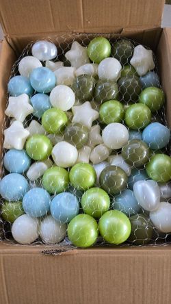 200 Pcs Ball Pit Balls,Plastics Balls for Ball Pit, Stars Hearts Shape for PastelBall for Toddlers Kids