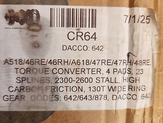 Torque Converter CR64 A518/46RE/A618/47RE/48RE