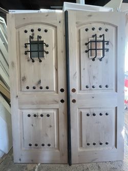 🚪 Rustic Knotty Alder Double Arch Entry Doors 🚪