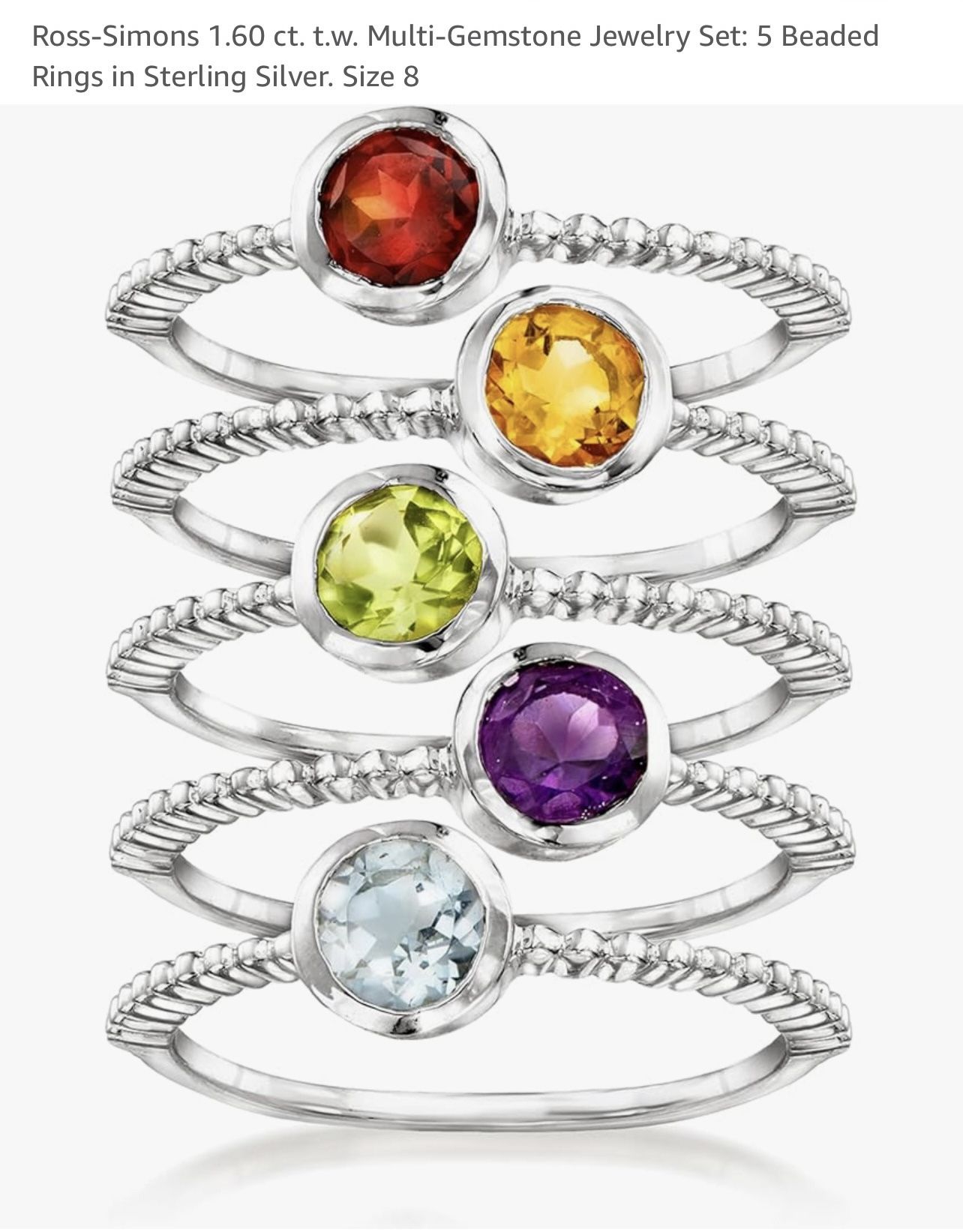10 Sterling Silver Rings With Gemstones