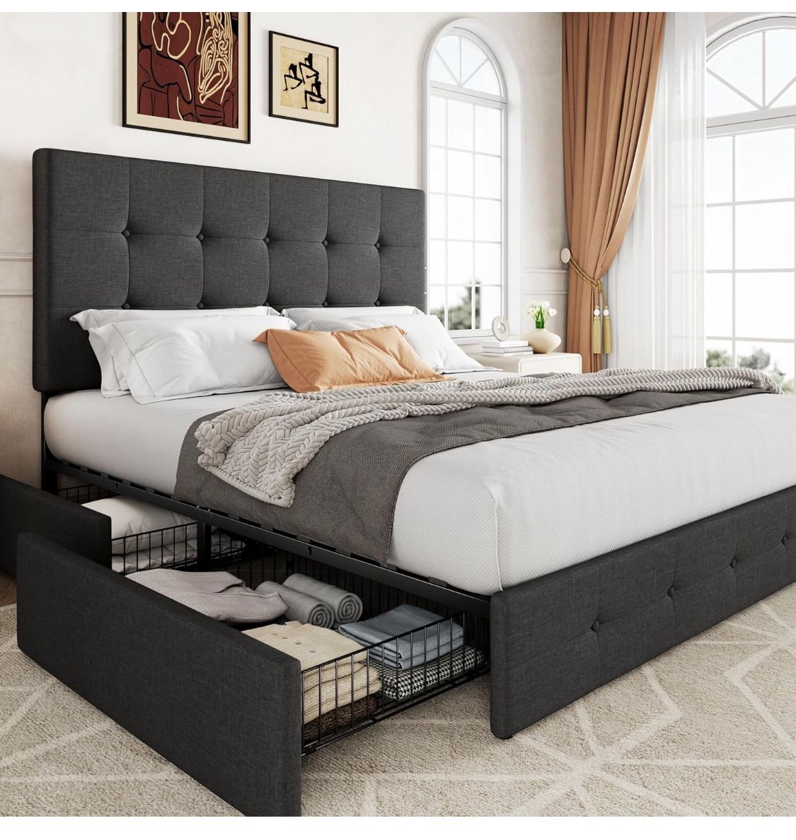 Queen Bed frame With Storage