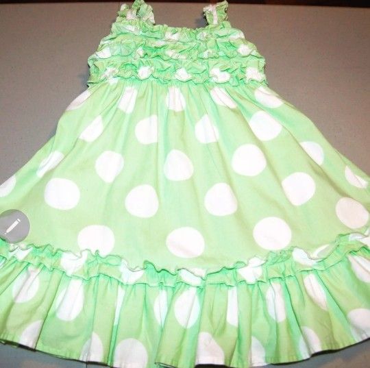 Maggie & Zoe Girls 2T Green Polka Dot Sundress