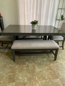 Large wooden dining table