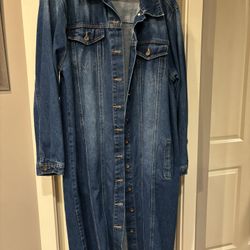 Dull Length Denim Coat