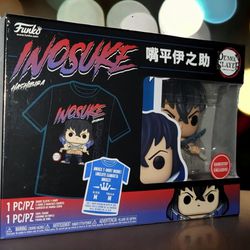 Funko Pop & T-Shirt Demon Slayer Inosuke Hashibira GameStop Exclusive M Tee ♡