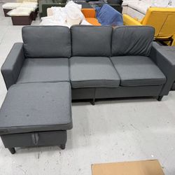 New Sectional Sofa, 78" Dark Grey Couches for Living Room, Sectional Couch