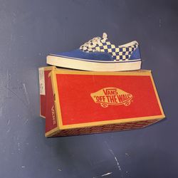 Checkered Blue Vans Size 12
