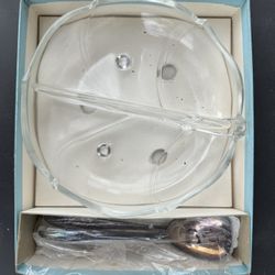Glass Dish Silver Spoon 