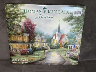 New Thomas Kinkade 2026 Full Size Wall Calendar With Scripture 