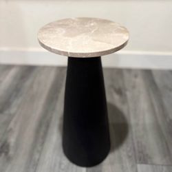 NEW Marbletop End Table with Wood Base