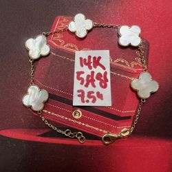 14K Solid Gold Bracelet For Wedding 5.4Gr 7.5 Inches Long 