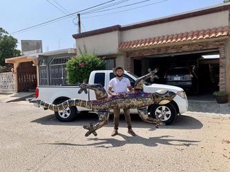 Outdoor metal yard art patio decor huge 12ft gecko