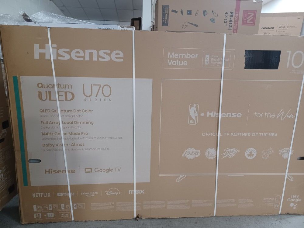100" 100" Screen Smart 4k By Hisense.  Brand New SEALED.  100U70N.  We Offer FINANCING 