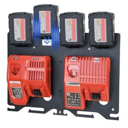 New Metal Wall Mount for Milwaukee Chargers Batteries Drills Storage Rack