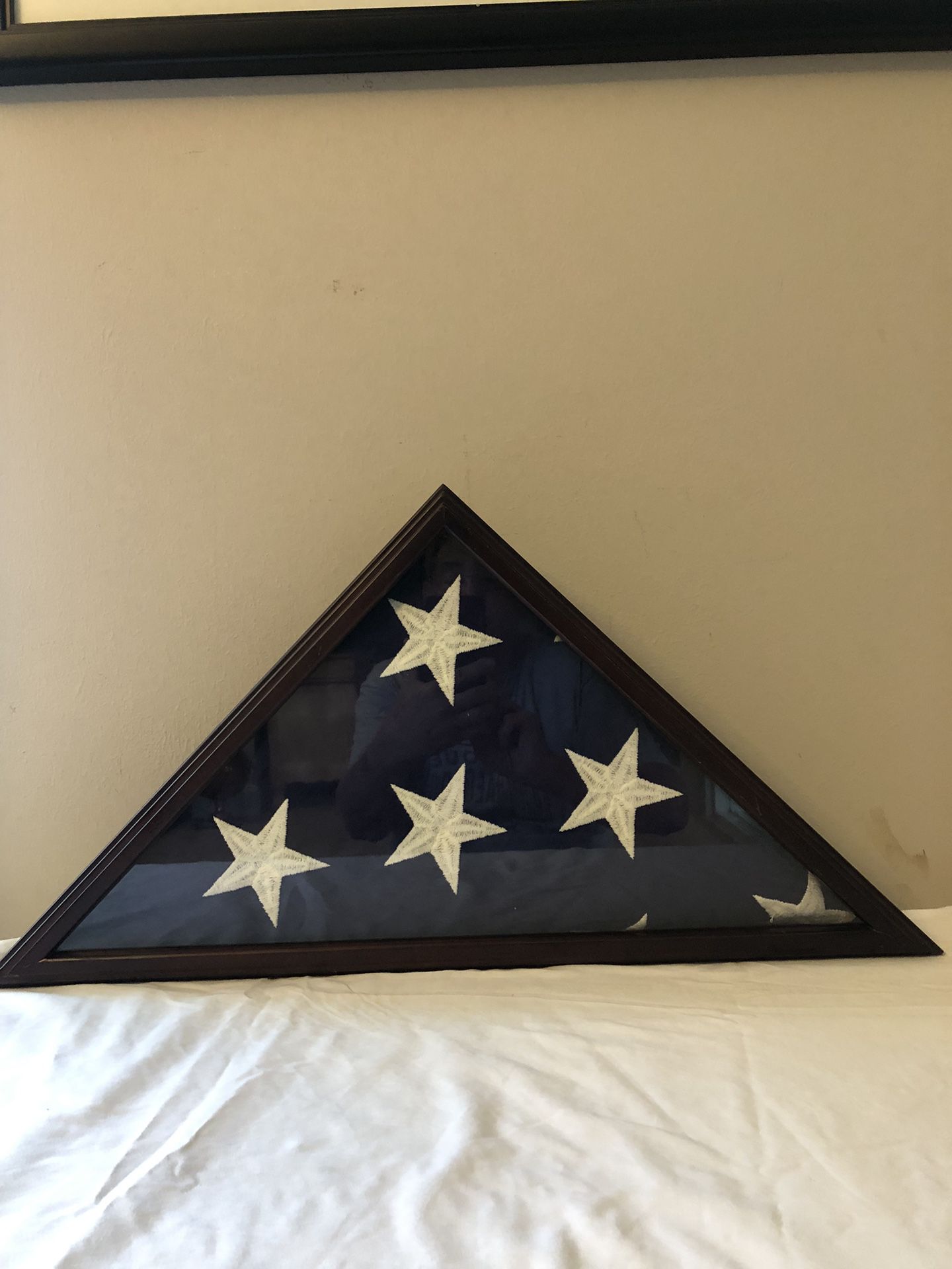  Flag Display Case Wood And Glass FREE USA FLAG 