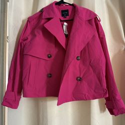 Brand New Oversized Pink Crop Jacket With Tag S