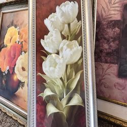 Beautiful White Flower Glass Painting!