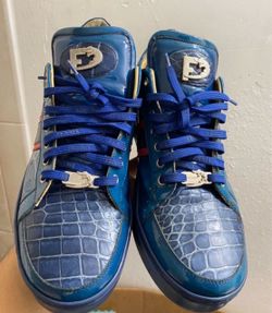 Fennix  Genuine Alligator & Calfskin Sneaker - Blue