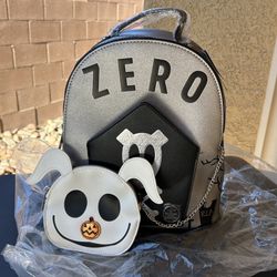 NEW Disney Zero Tombstone  The Nightmare Before Christmas  Backpack and Coin Pouch