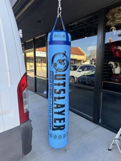 Outslayer Light Blue 6ft tall 130lb Muay Thai Kickboxing Heavy Punching Bag