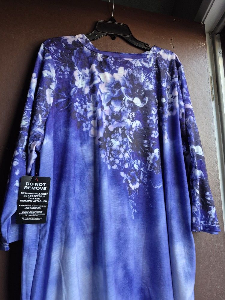 BEAUTIFUL BLOUSE SIZE 1X (22/24 VERY BEAUTIFUL AND COMFORTABLE NEW 3 .6 sleeves
