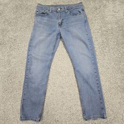 Levis 502 Jeans Mens 30x30 (Fits 30x28) Blue Tapered Light Wash Mid Rise Denim
